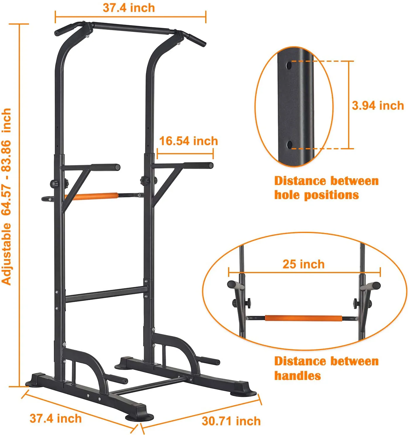 RELIFE REBUILD YOUR LIFE Power Tower Pull Up Dip Station for Home Gym Adjustable Height Strength Training Workout Equipment