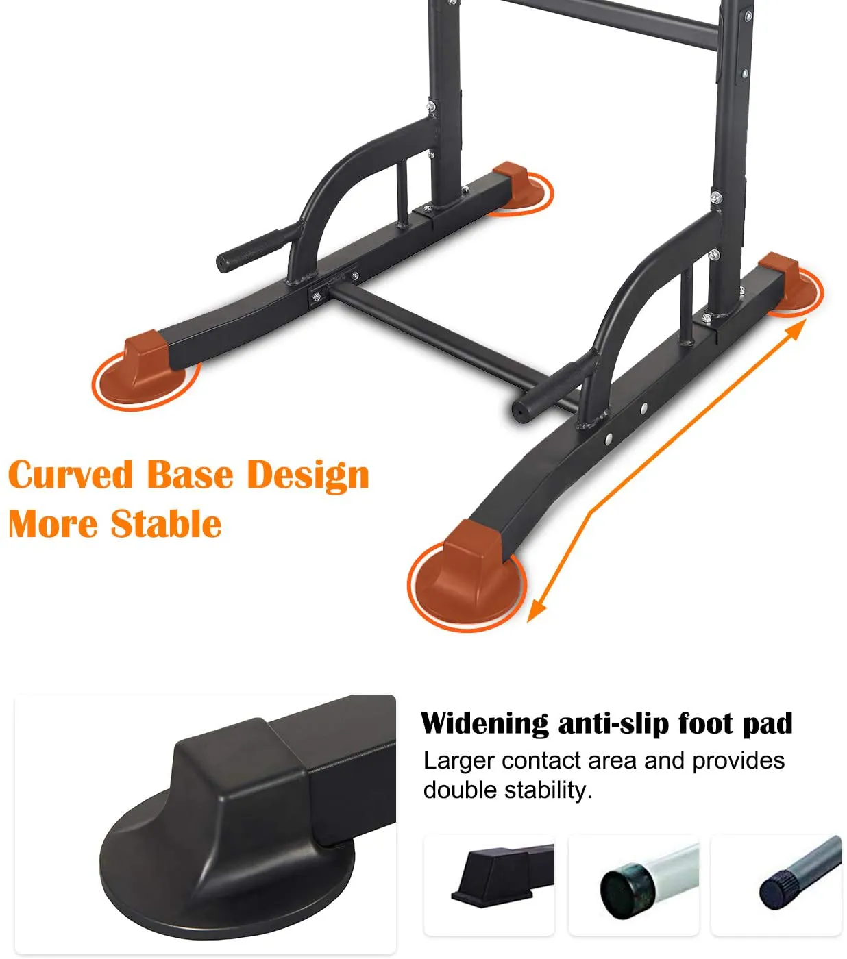 RELIFE REBUILD YOUR LIFE Power Tower Pull Up Dip Station for Home Gym Adjustable Height Strength Training Workout Equipment