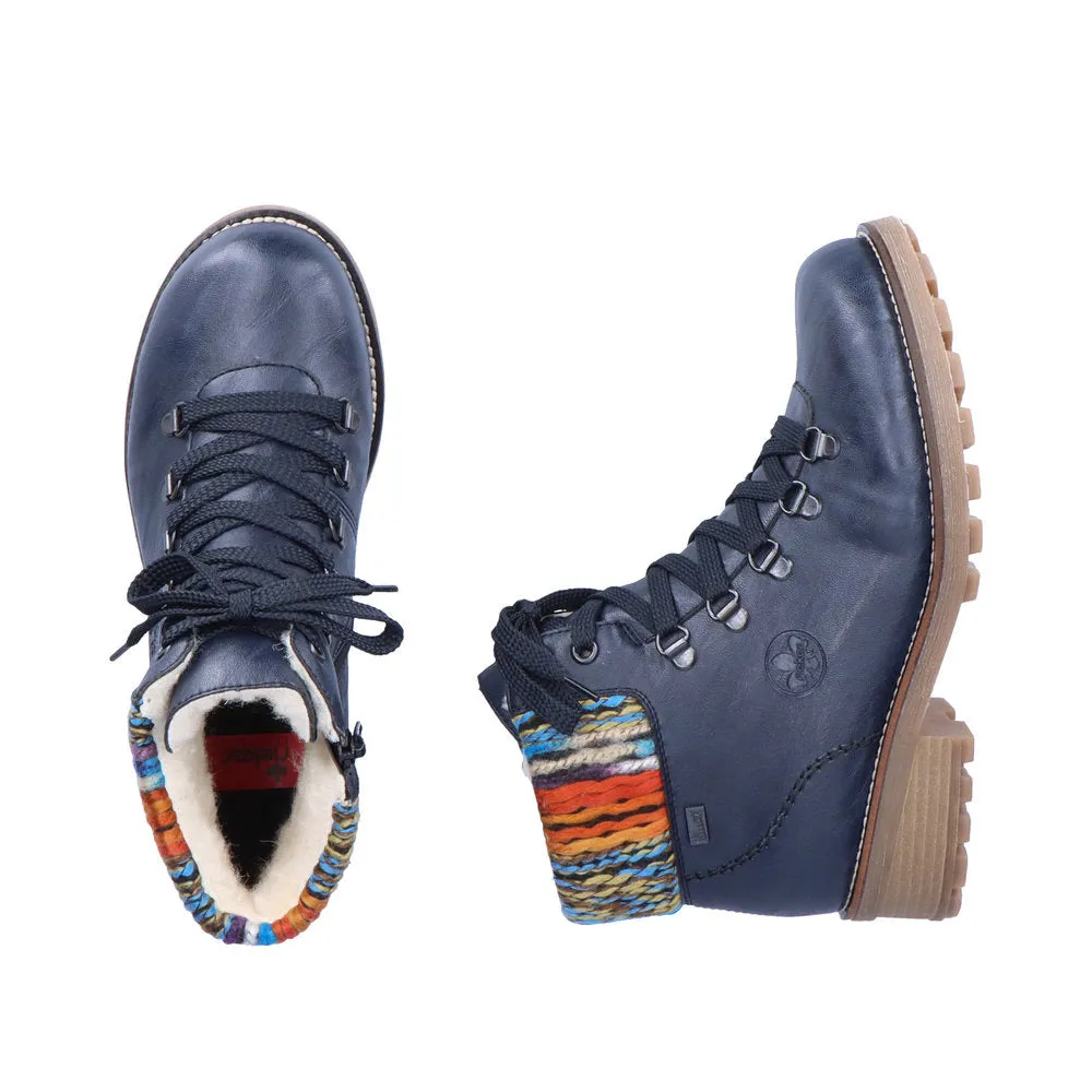 Rieker Z0445-14 Blue Multi Tex Walking Boots