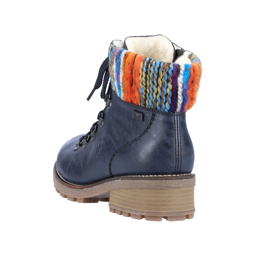 Rieker Z0445-14 Blue Multi Tex Walking Boots