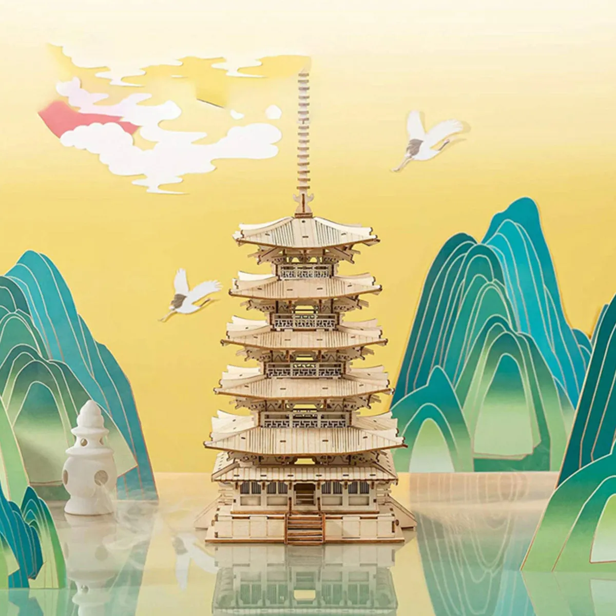 Rolife DIY Five-storied Pagoda 3D Wooden Puzzle TGN02