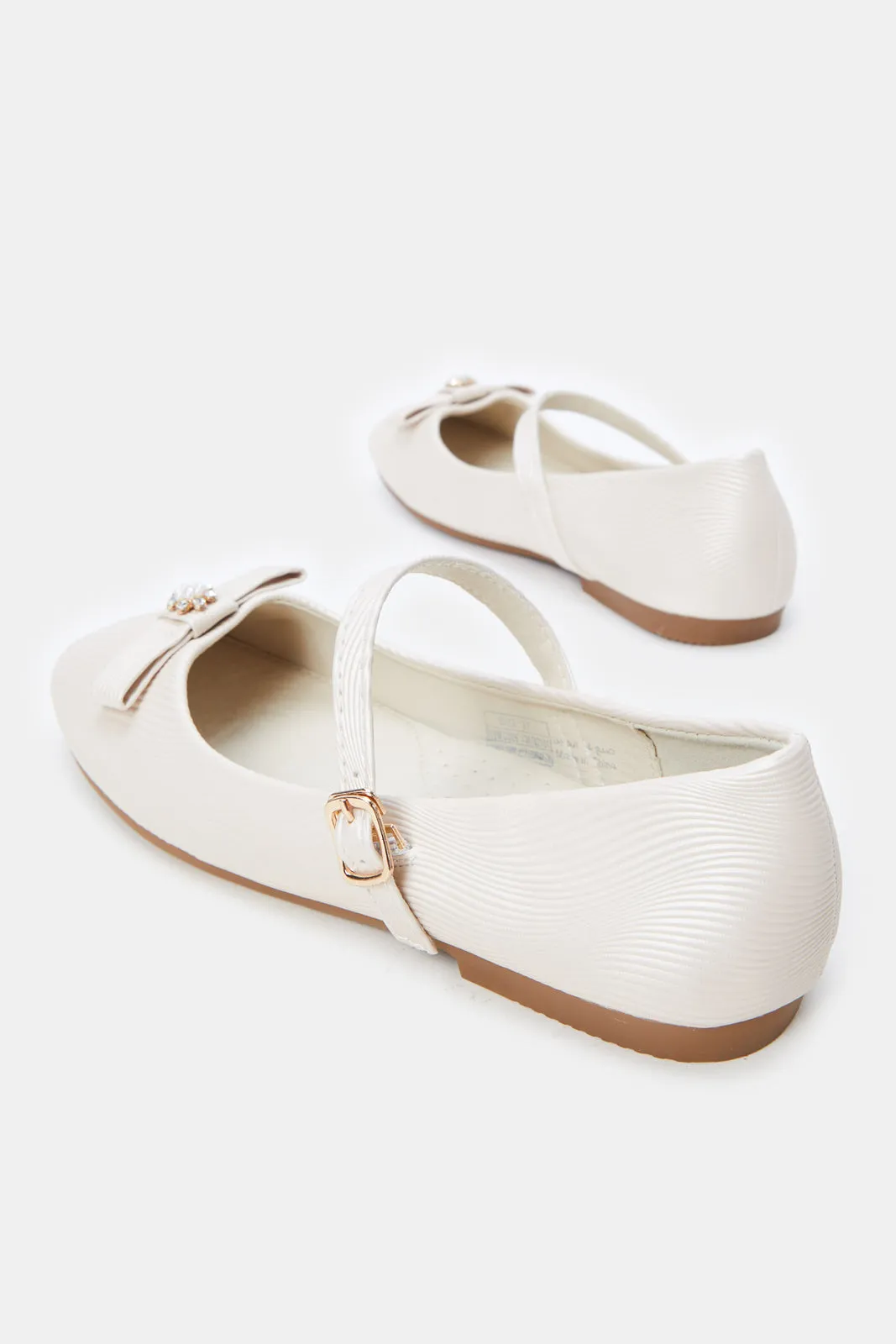 Senior Girls Cream Textured Ballerina