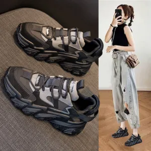 Shoes women 2020 new thick soled women''s shoes versatile sports shoes black fashion net red daddy shoes spring 2021