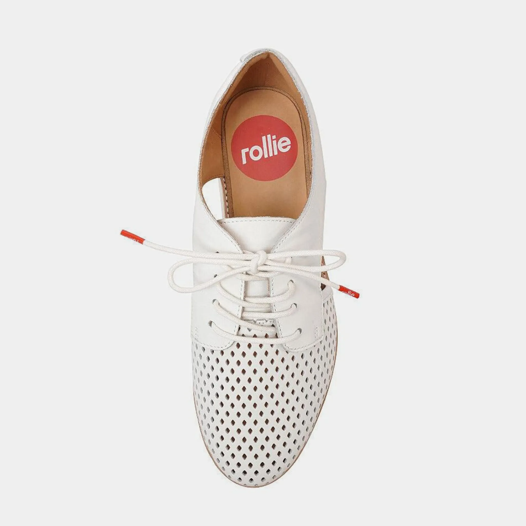 Sidecut Punch Sports White Leather Lace Up Flats