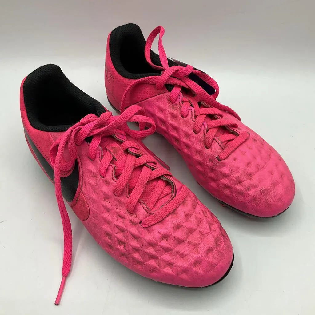 Size 1Y: Nike Bright Pink Lace-Up Soccer Cleats