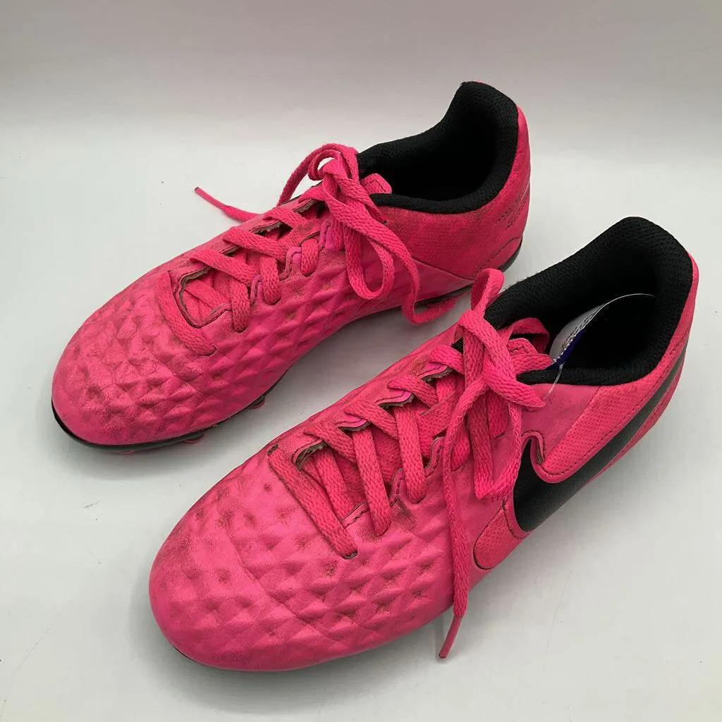 Size 1Y: Nike Bright Pink Lace-Up Soccer Cleats