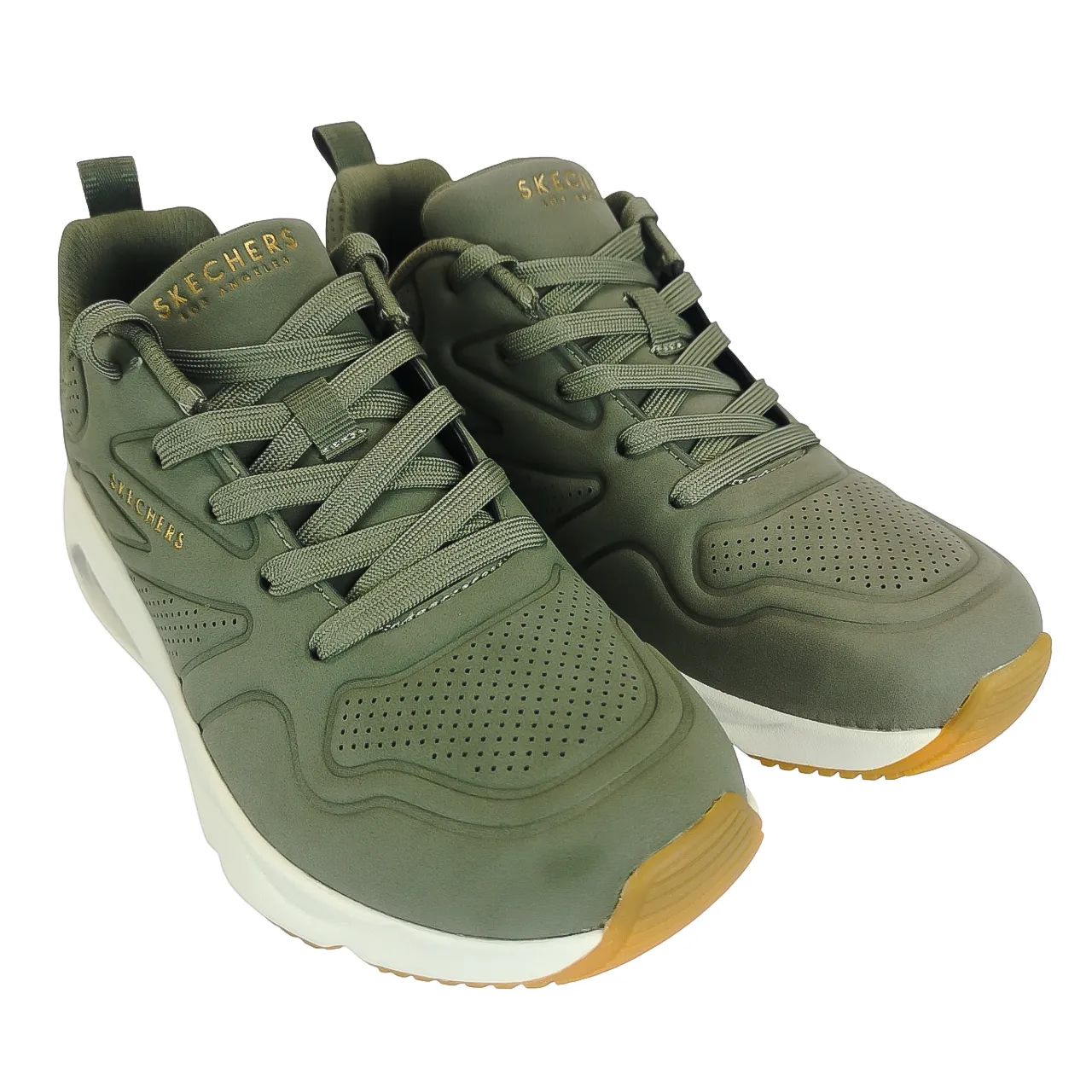 Skechers Ladies Tres Air Uno Olive Sneaker