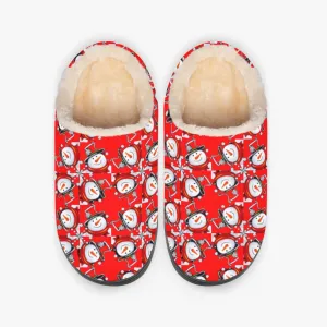 Snow Man's Delight Fluffy Bedroom Christmas Slippers