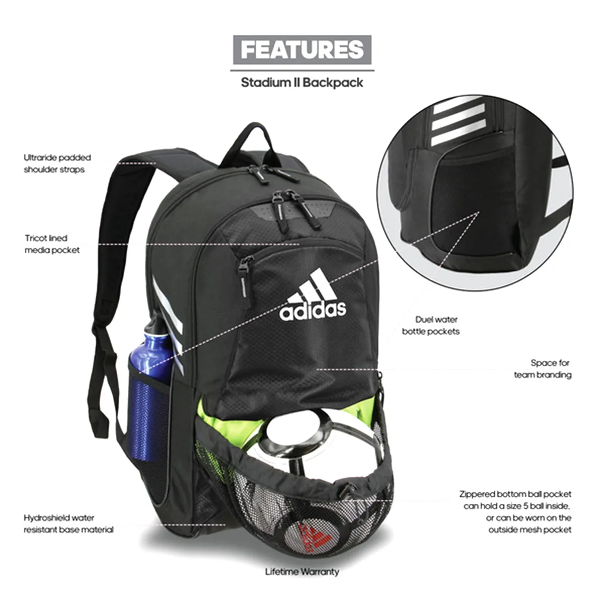 SoDak Soccer Club | adidas Stadium Team Backpack