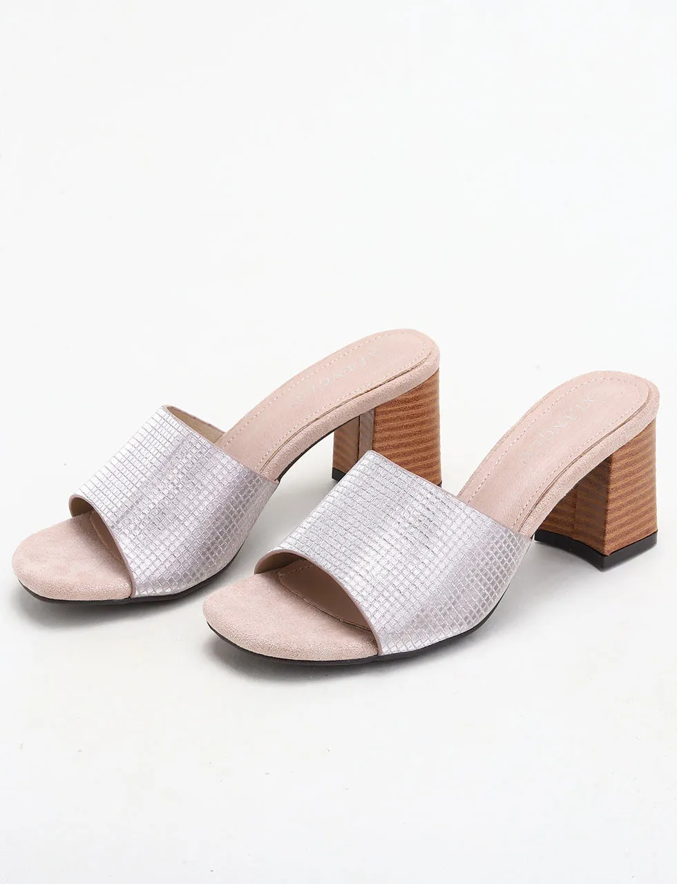 Solid Color Chunky Heel Sandals for Women