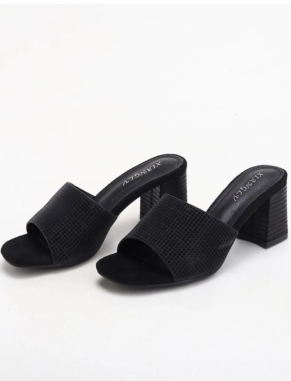 Solid Color Chunky Heel Sandals for Women