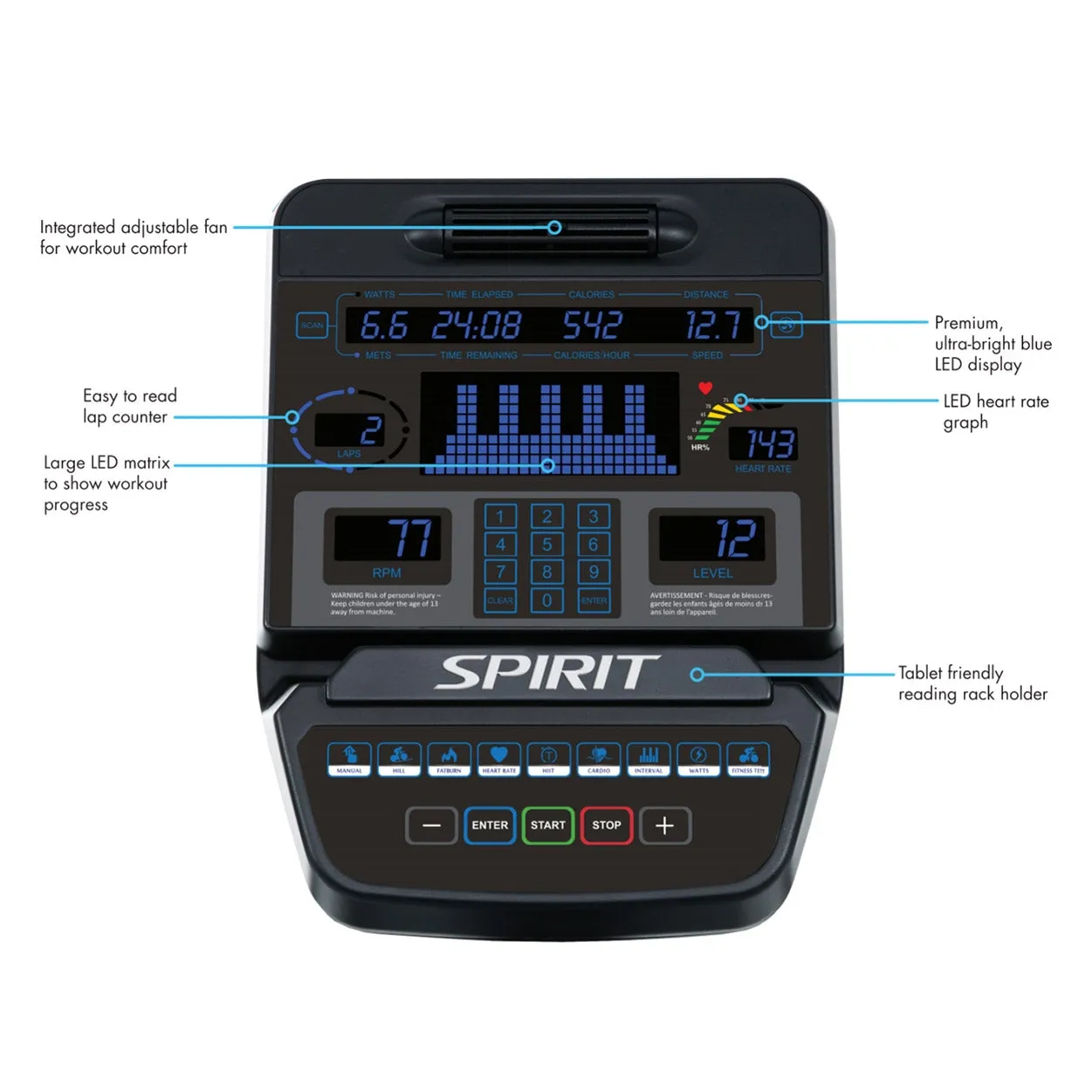 Spirit Fitness CR900 Recumbent Bike