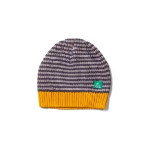 Striped Knitted Beanie Hat - Dreamy Blue