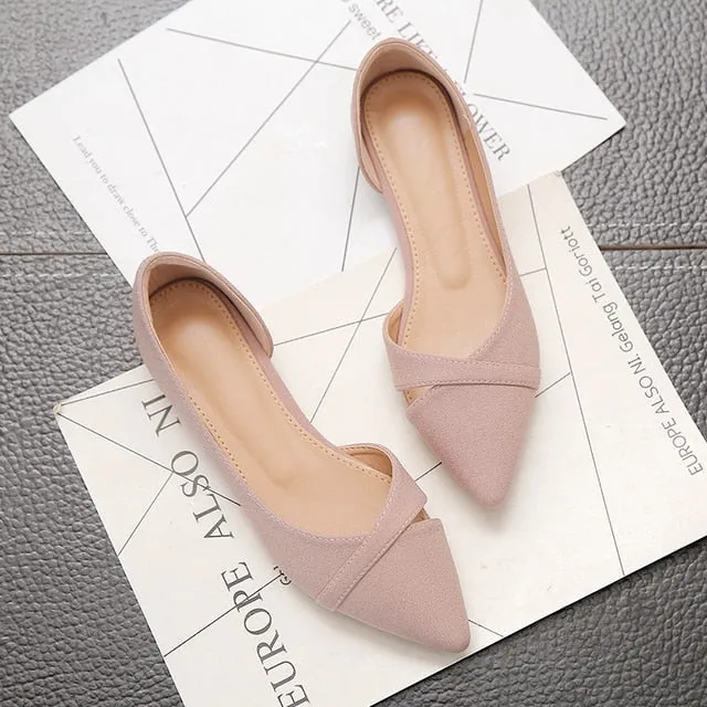 Stylish Pointed Toe D'orsay Flats