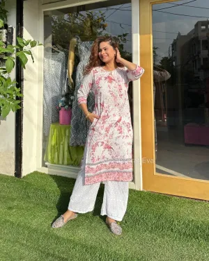 SWAN WHITE EMBROIDERED KURTA SET