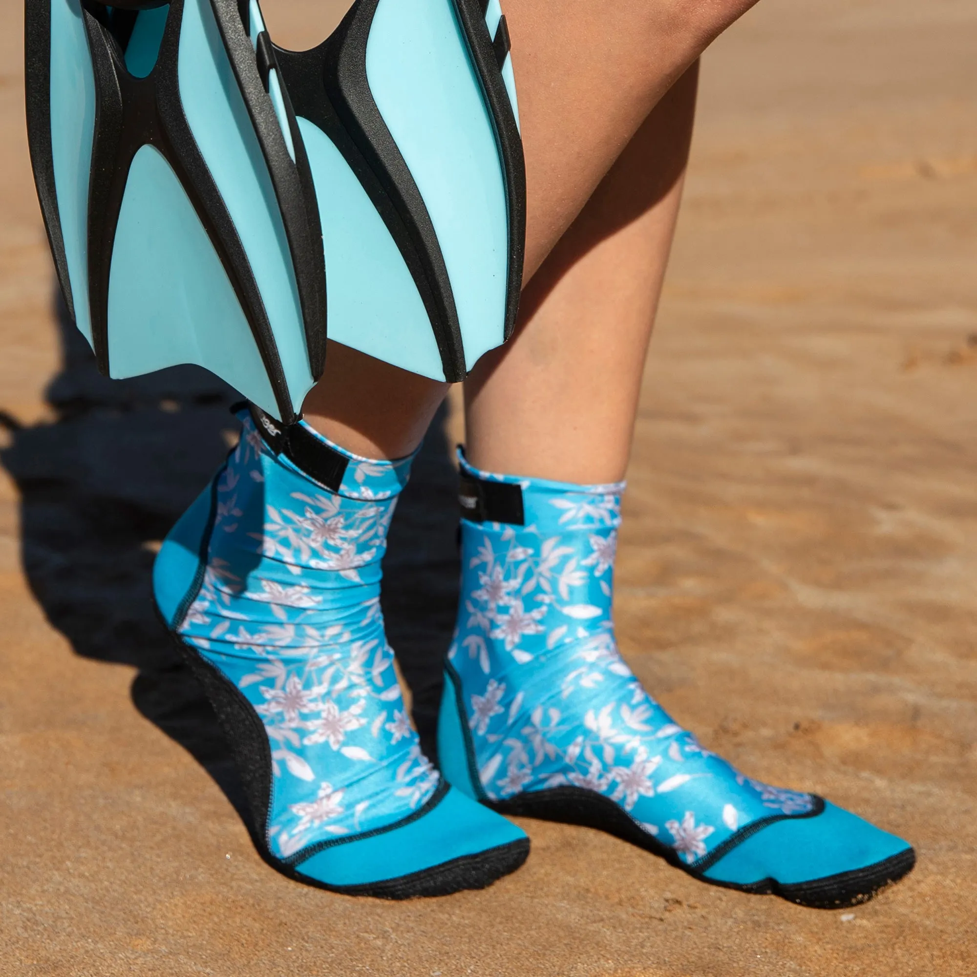 Tall SeaSnug Beach Socks - Light Floral