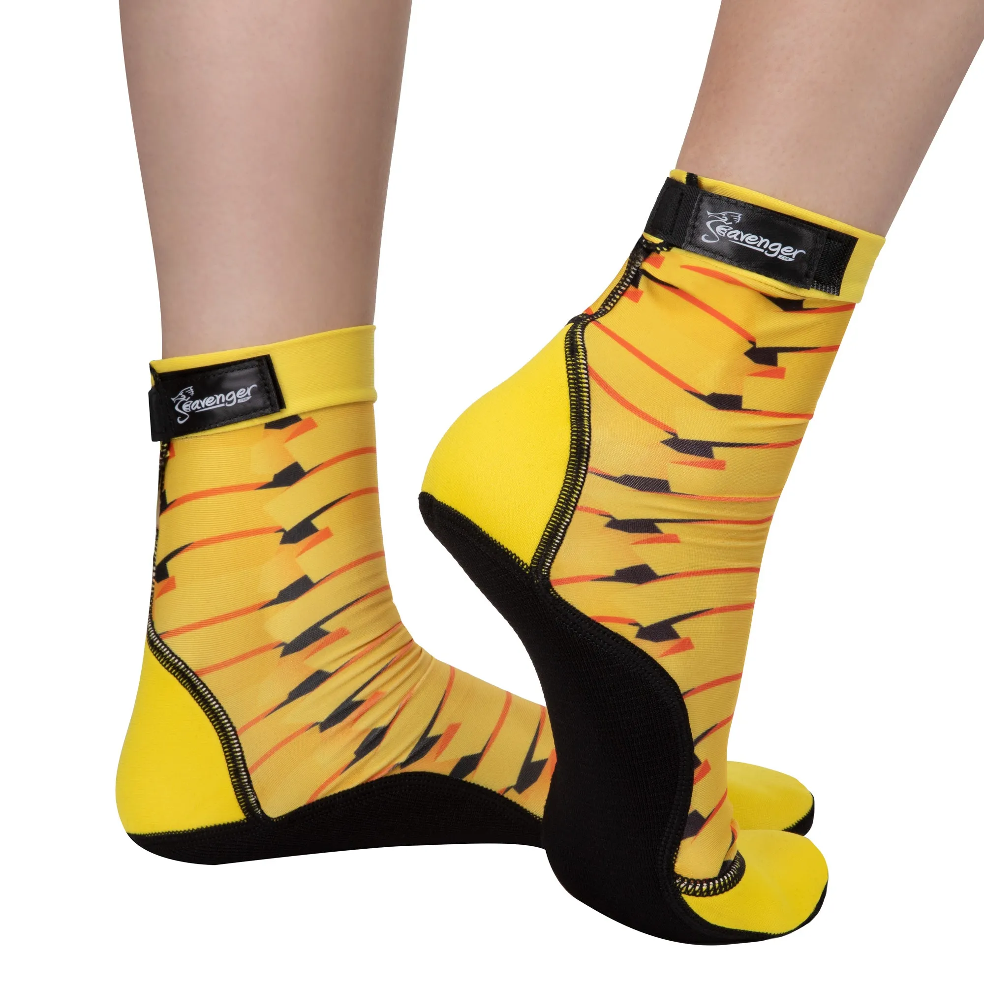 Tall SeaSnug Beach Socks - Yellow Ribbon