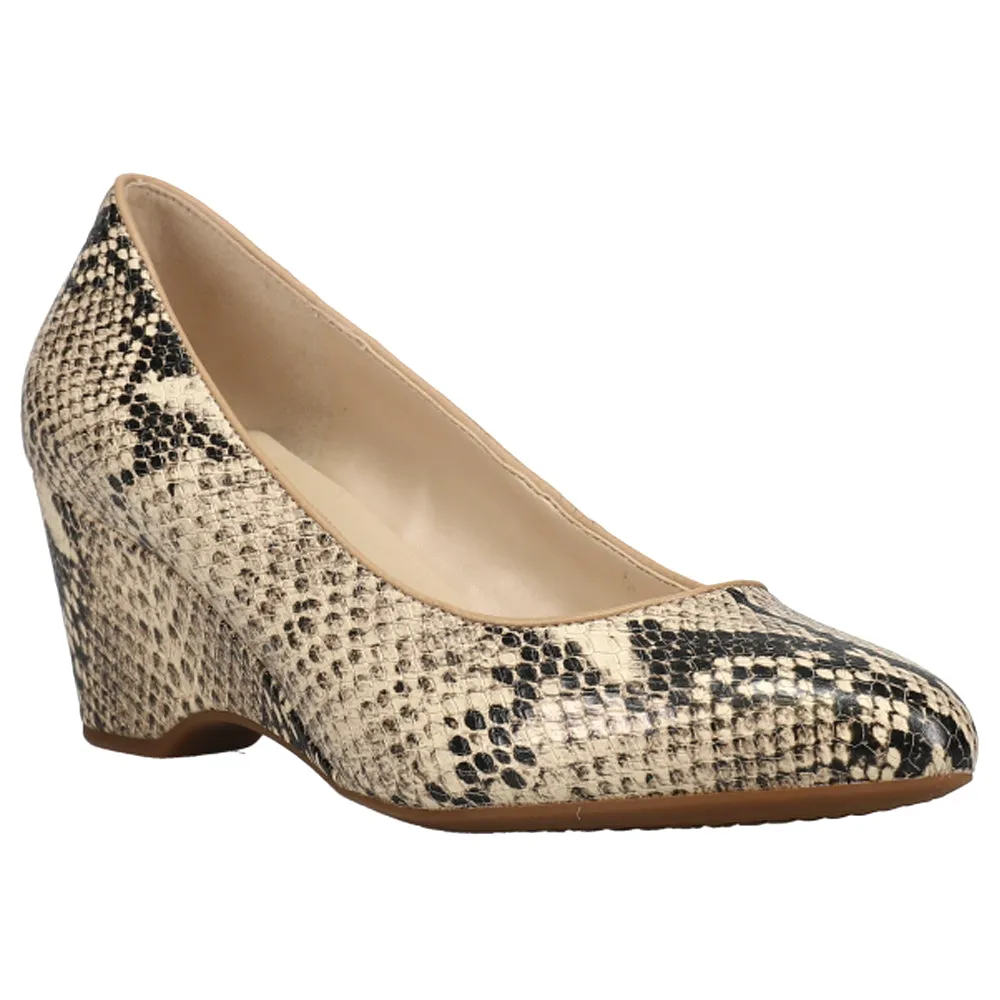 The Go-To 60mm Snake Round Toe Wedge Pumps