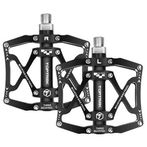 Toptrek 3 Bearings Pedals for Bicycle Ultralight Anti-slip CNC BMX MTB Road Bike Pedal Cycling Plate Clip Cleats Bike Pedals