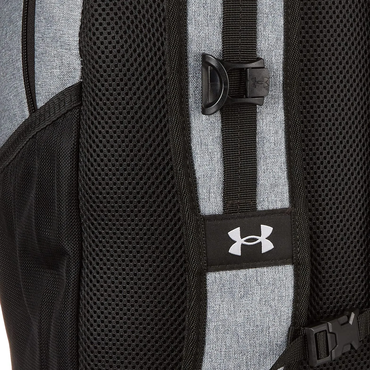 Under Armour Adult Hustle Pro Backpack , Pitch Gray Medium Heather (012)/Black , One Size Fits All