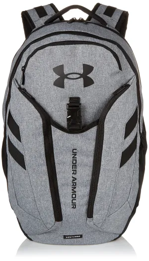 Under Armour Adult Hustle Pro Backpack , Pitch Gray Medium Heather (012)/Black , One Size Fits All