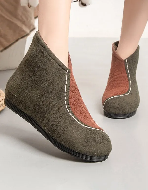 Wear-resistant Soft-soled Ethnic Style Cotton Boots