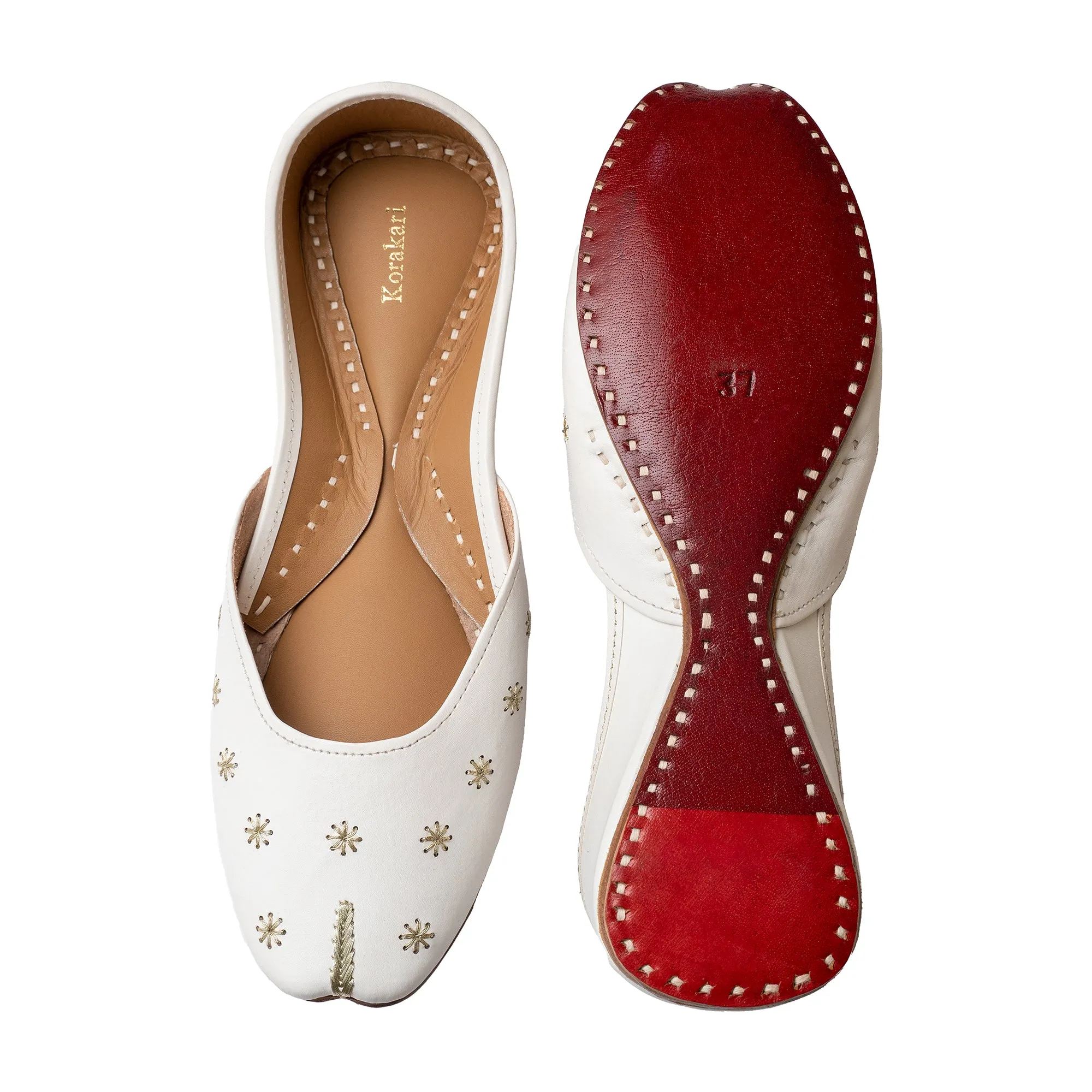 White Vanilla Women's Kolhapuri Leather Jutti