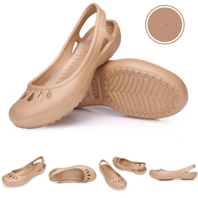 women Clogs Jelly Sandals Home Non-slip Summer Hole Shoes