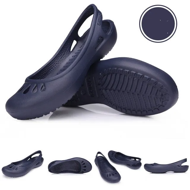 women Clogs Jelly Sandals Home Non-slip Summer Hole Shoes