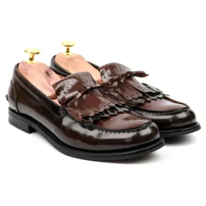 Women's 'Antonella' Brown Leather Fringe Loafers UK 3.5