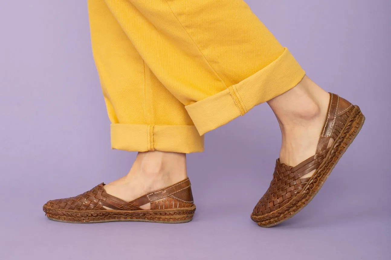 Women's Woven Flat in Walnut by Mohinders