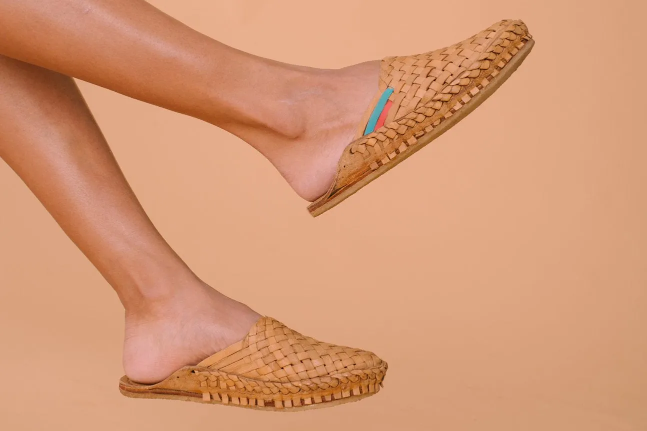 Woven Slide in Honey   Stripes by Mohinders