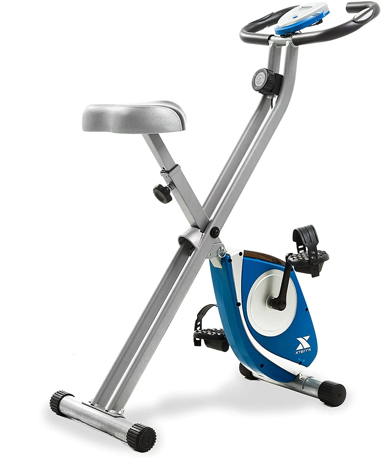 XTERRA Fitness FB150 Folding Exercise Bike, Silver, 31.5L x 18W x 45.3H in.